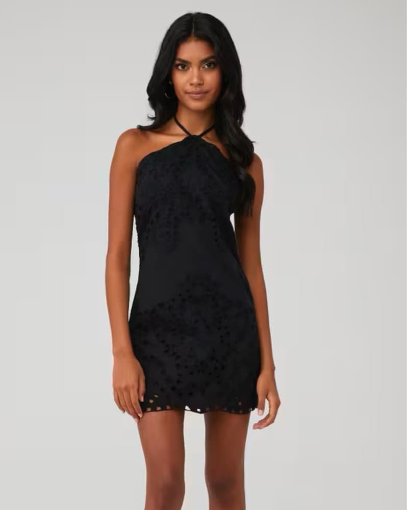 Hemant & Nandita Halter Dress Black - Image 1