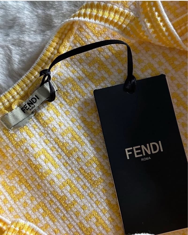 Yellow Fendi Bodycon Dress  - Image 3