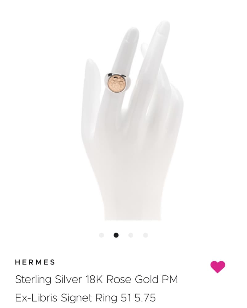 HERMES 18K Rose Gold Signet Ring 5.75 - Image 2