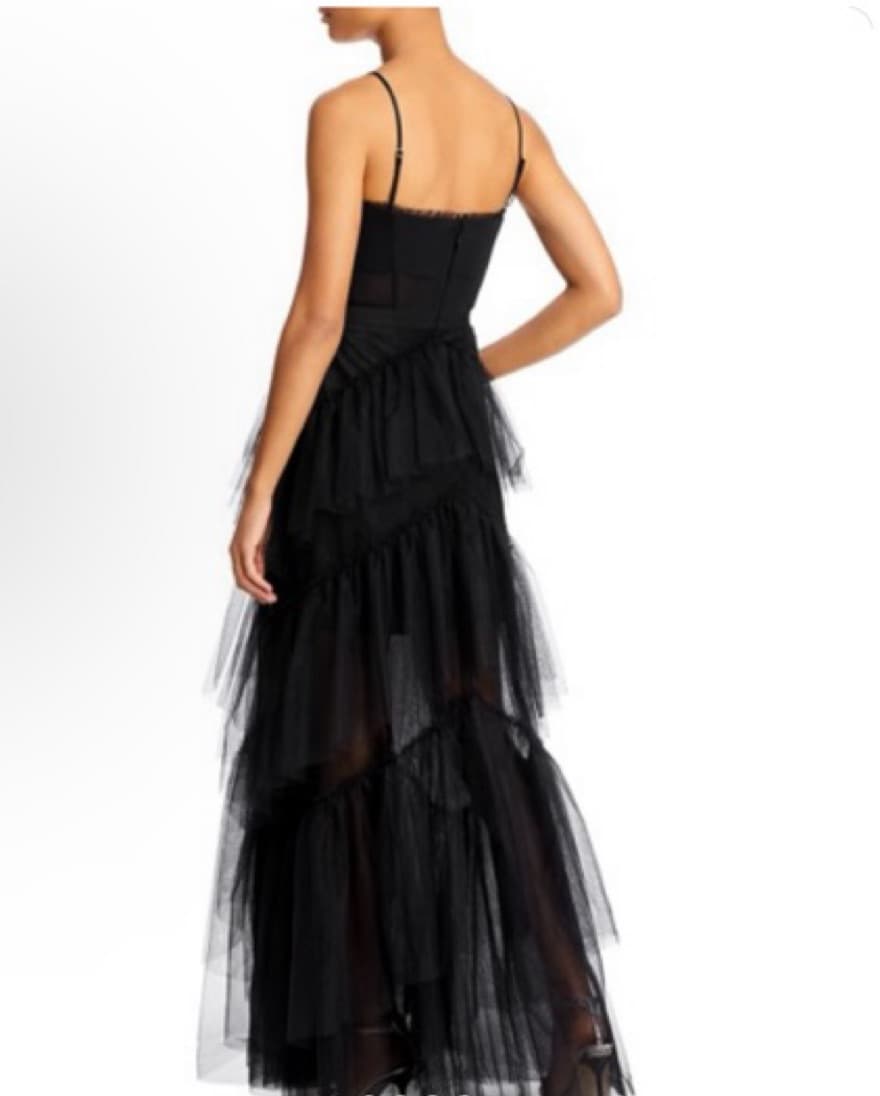 BCBG Black Tulle Corset Gown - Image 2