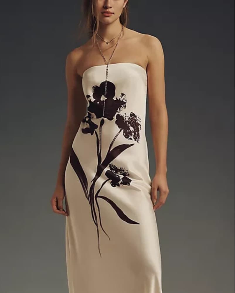 ANTHROPOLOGIE THE FLEUR DRESS - CREAM - Image 4
