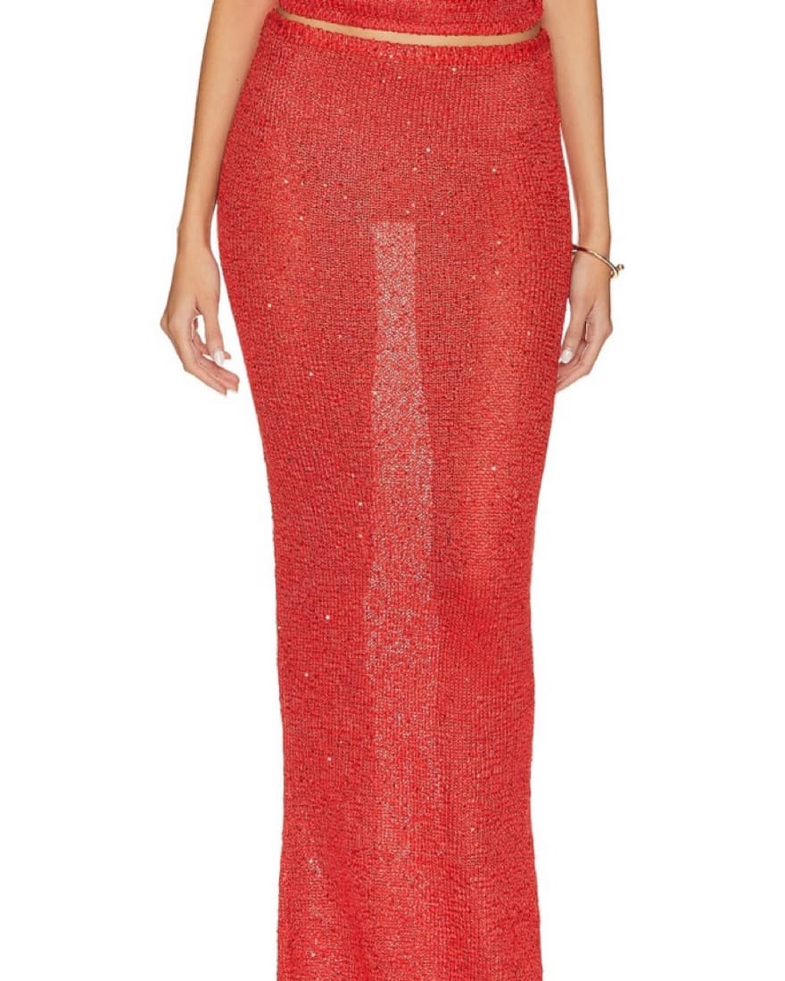 Carolina Skirt In Rossa Sequin  - Image 1