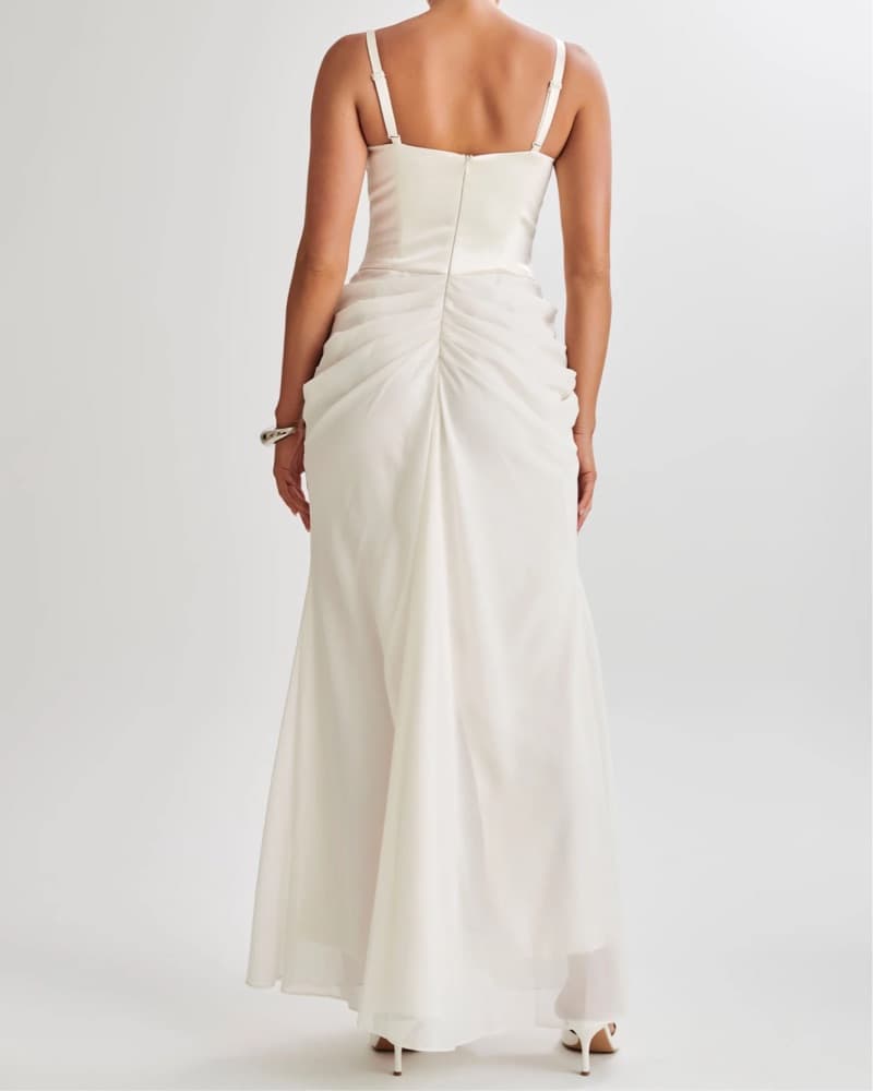 MESHKI Leila Satin Corset Maxi Dress - Image 3
