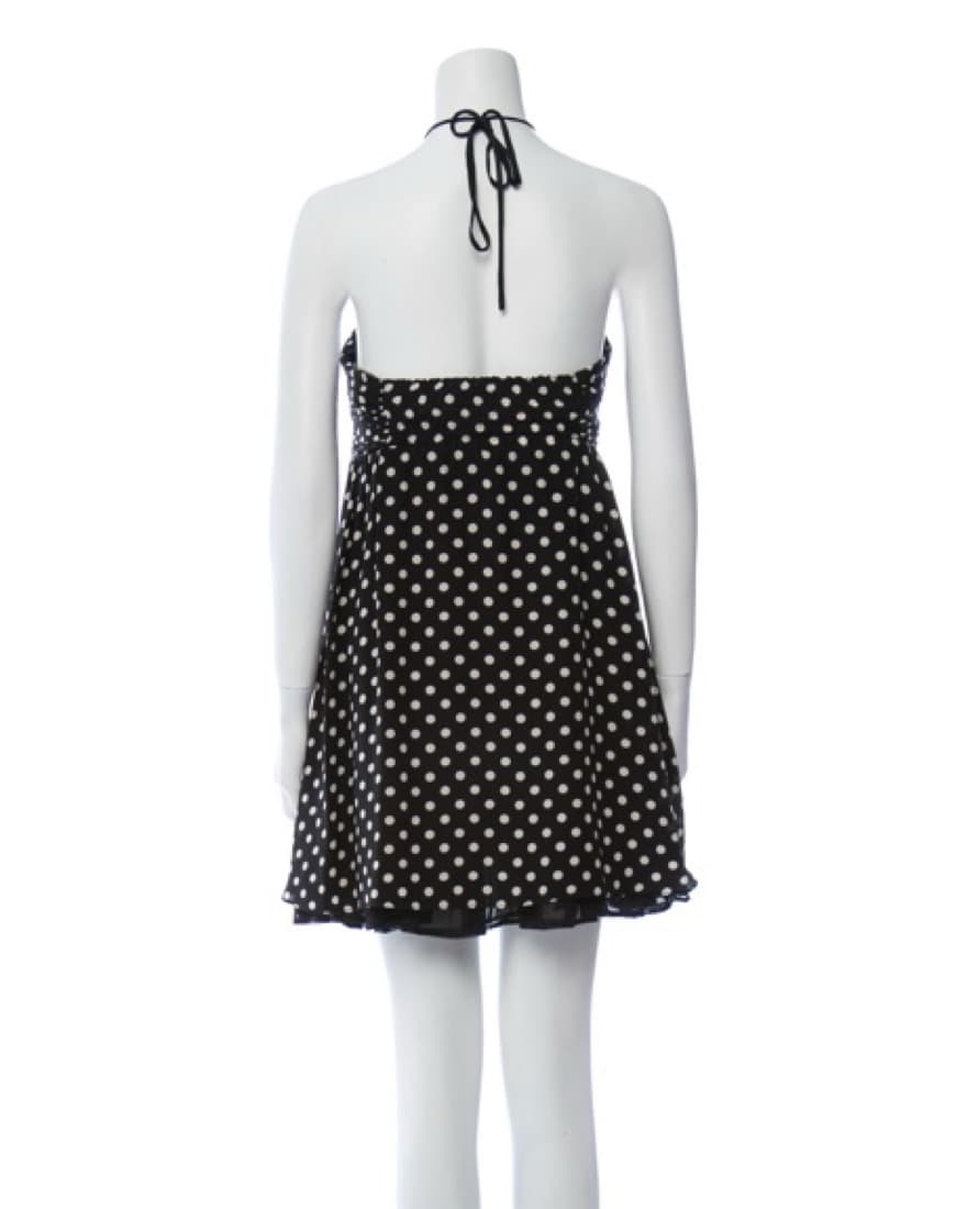 Polka Dot Halter Mini Dress - Image 2