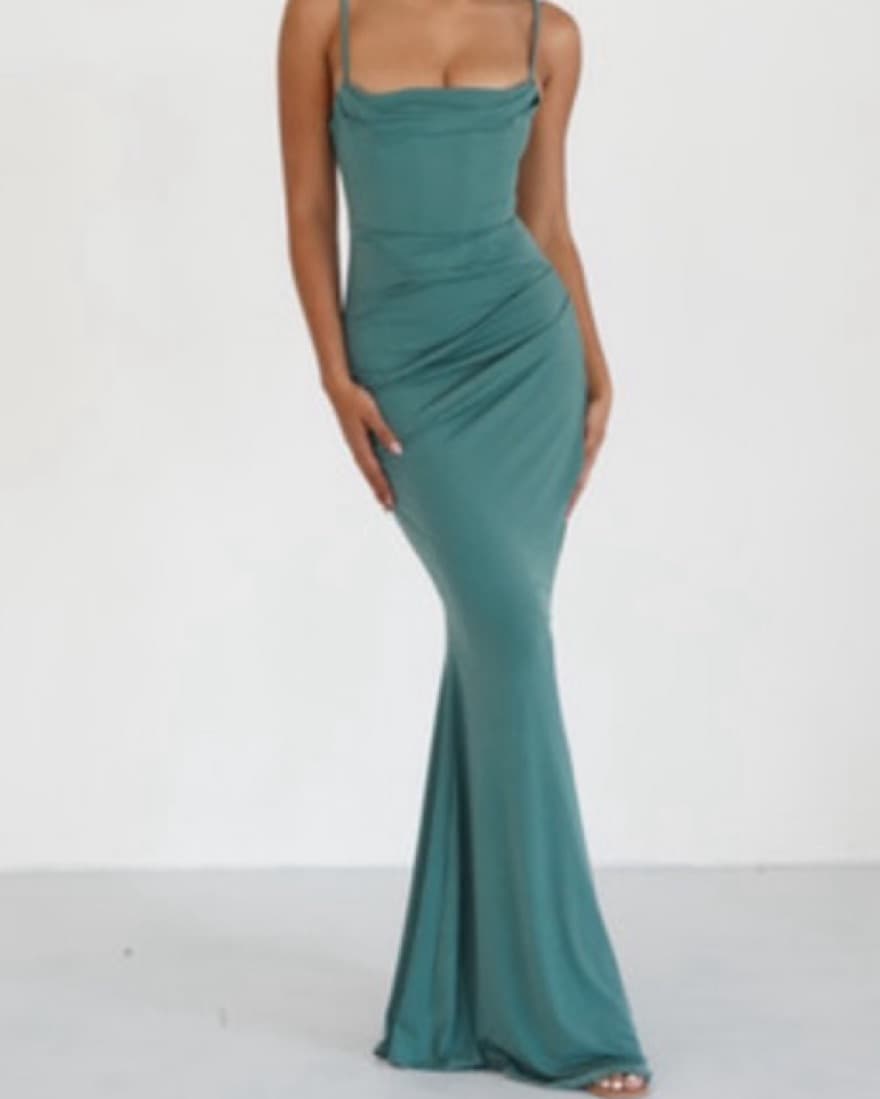 Sage Green House of CB Milena Jersey Corset Maxi Dress - Image 3