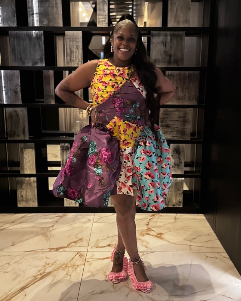Floral Printed Halter Dress - Image 1