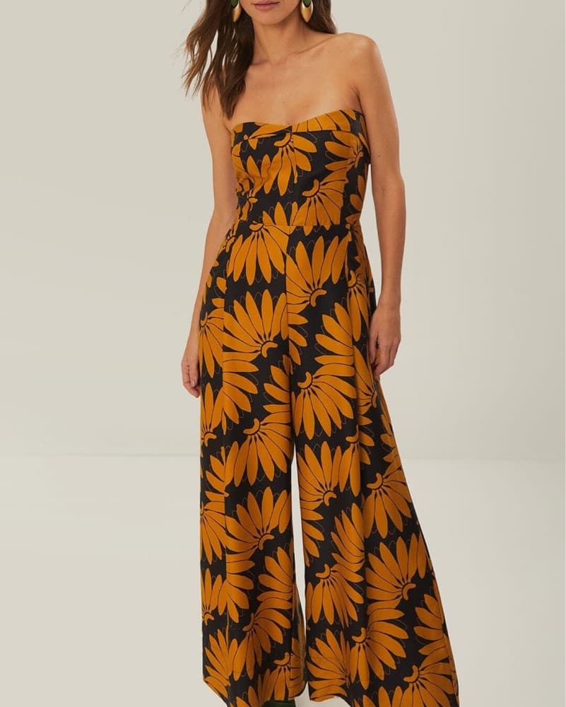Farm Rio Banana Strapless Jumpsuit - Image 1