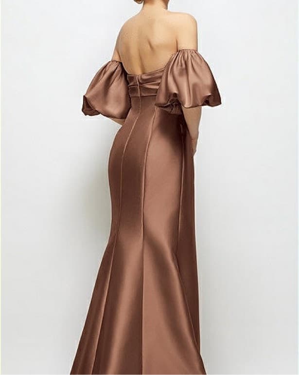 Dessy Group Brown Bridesmaid Maxi Gown - Image 2
