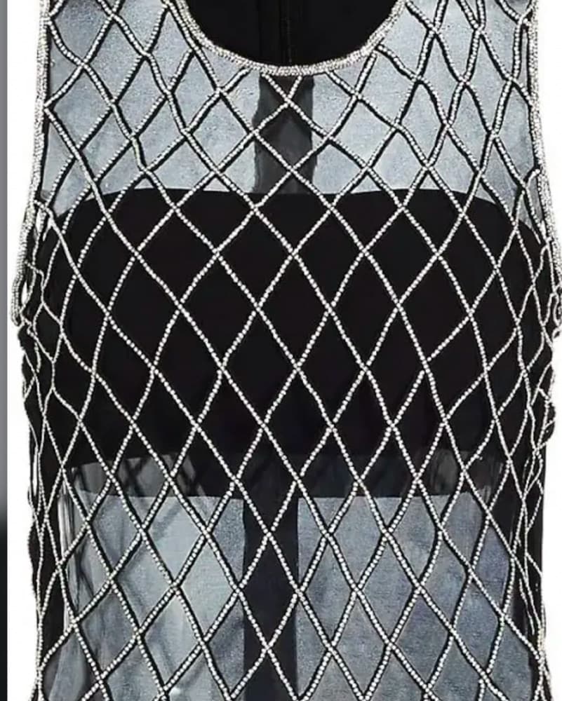 Alice & Olivia Mesh Sparkly Top - Image 2