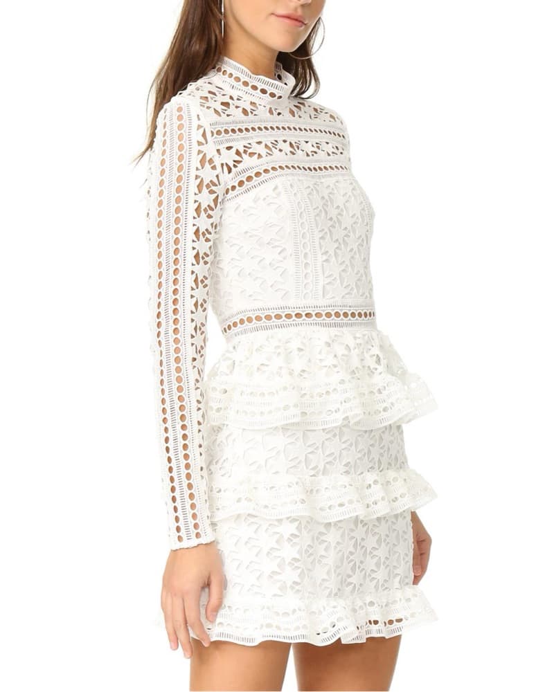 SELF-PORTRAIT High Neck Star Lace Dress - Image 2