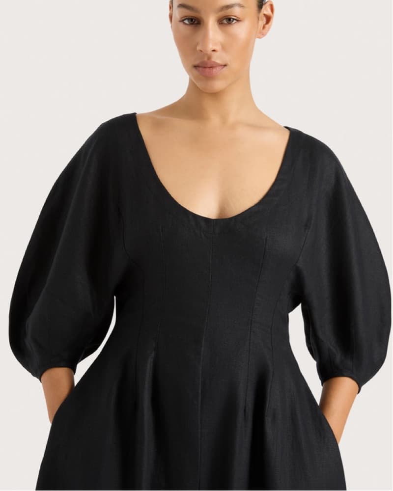Faithfull Black Linen Raynara Maxi Dress - Image 3