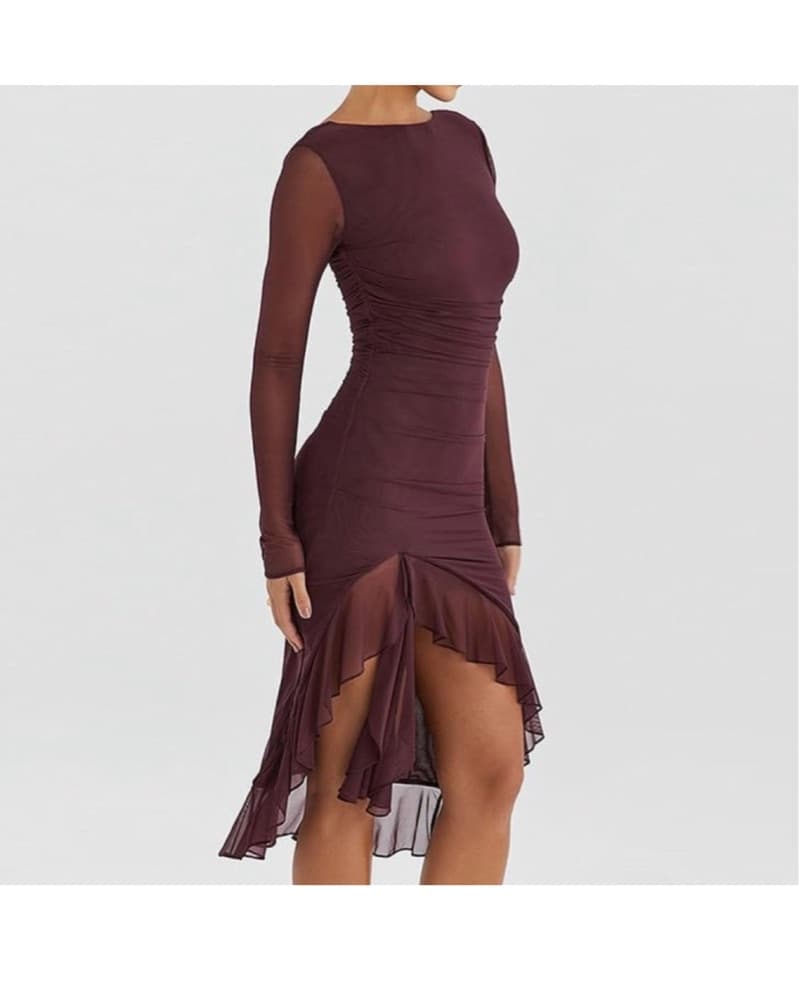 Burgundy Evening Dress - Image 2