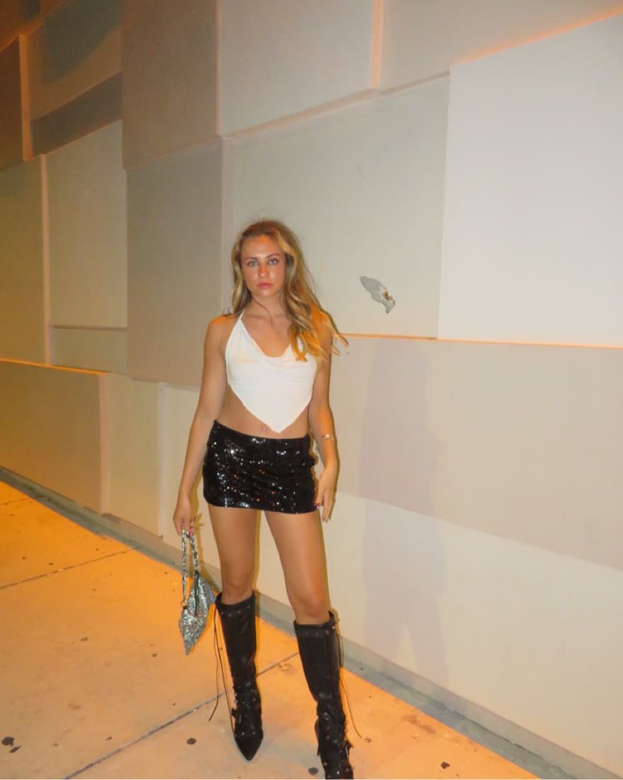 Black Revolve Sequence Mini Skirt  - Image 2
