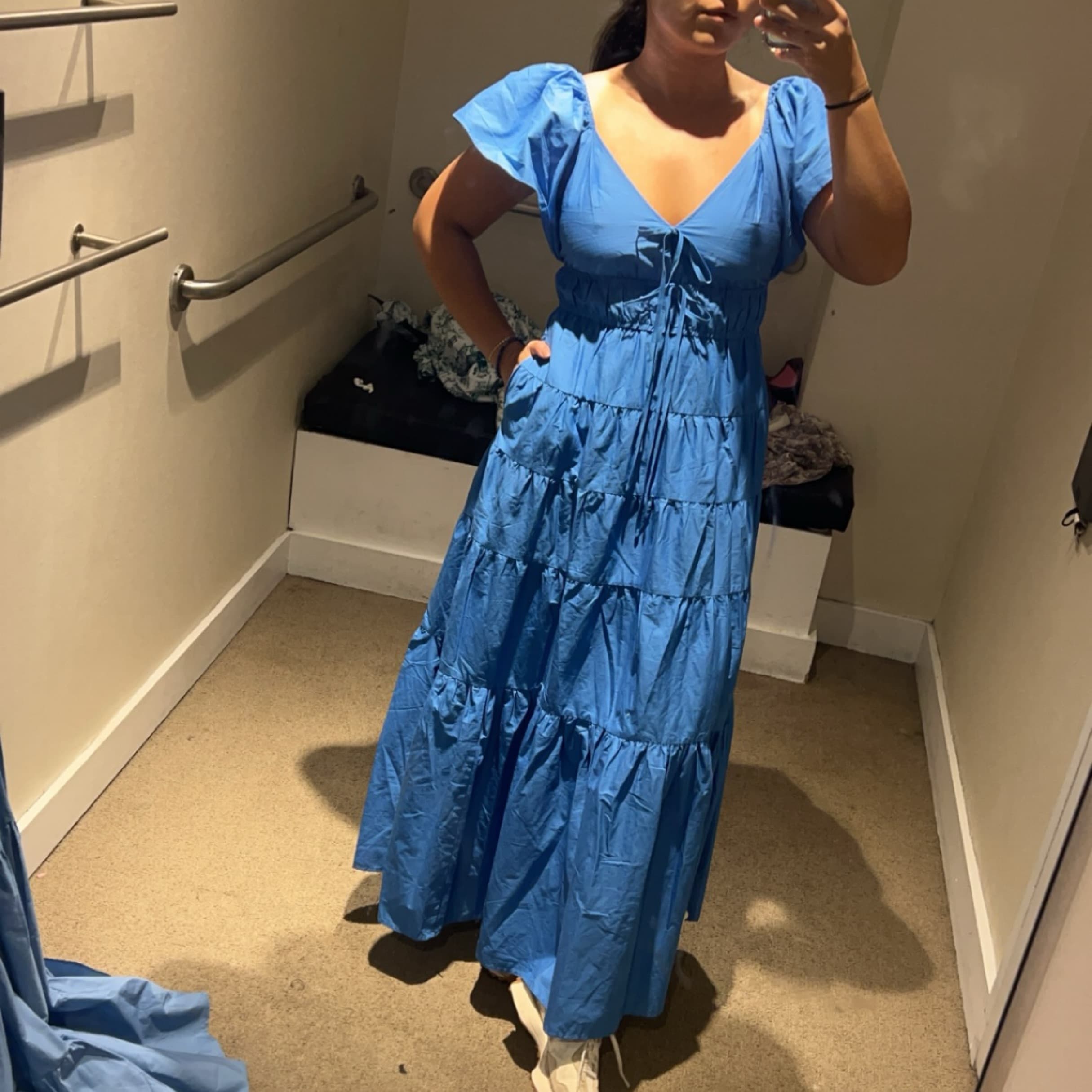 Blue Tiered Dress - Image 3