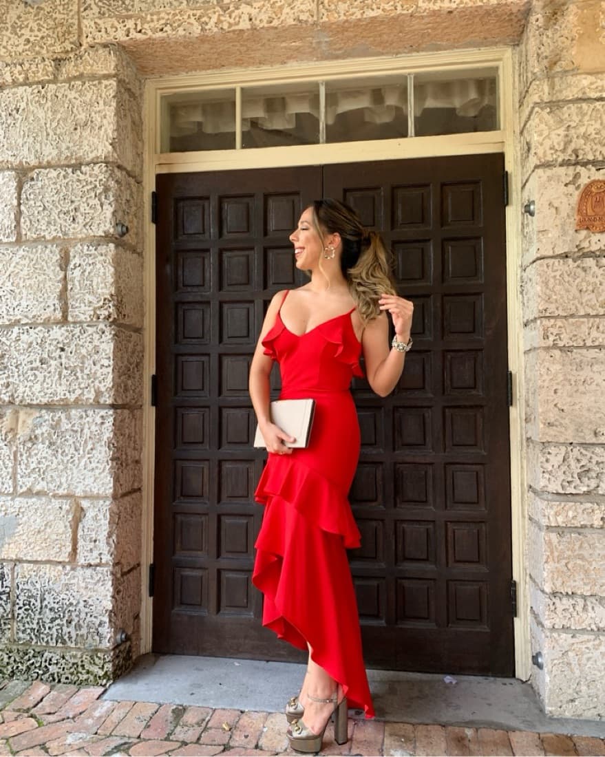 Red Saks Formal Dress - Image 4