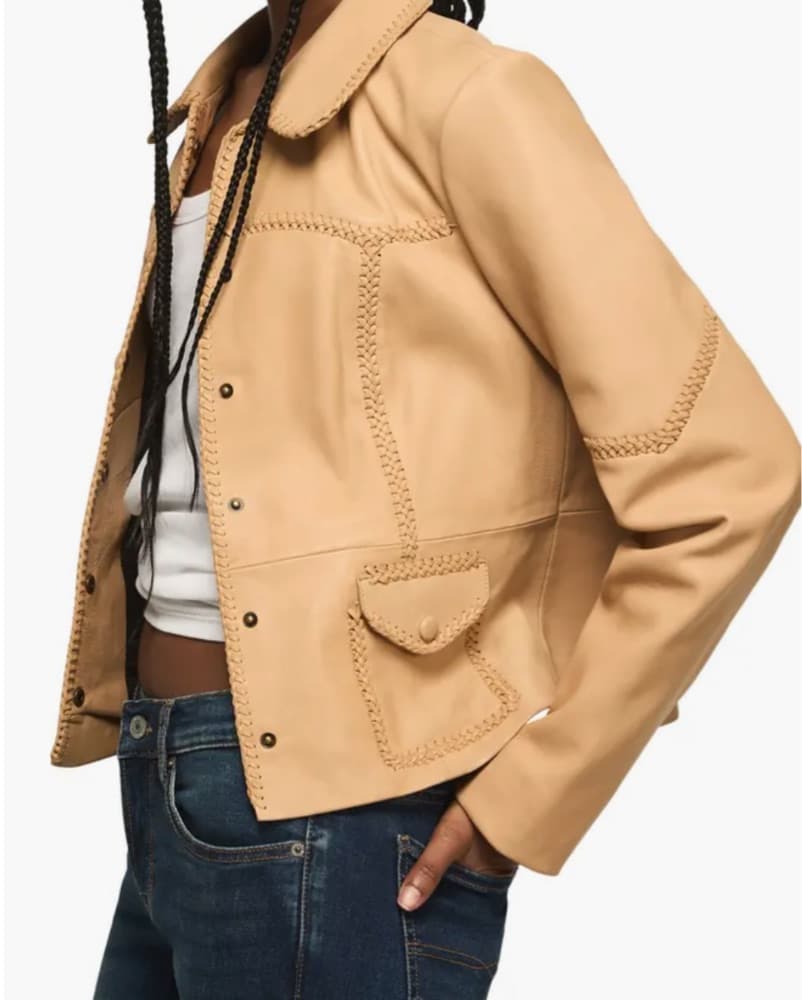 Lucky Brand Camel Leather Jacket - Image 3