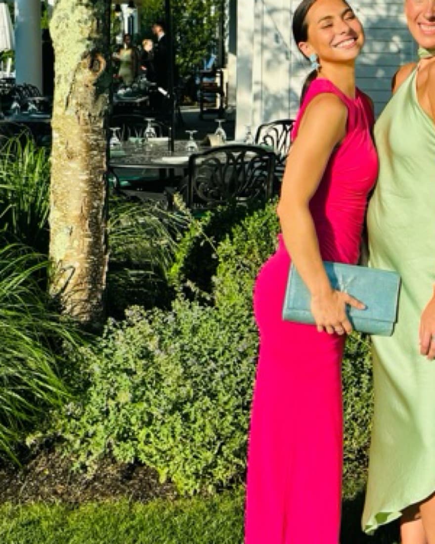 Flattering Pink Wedding Guest Dress - Image 1