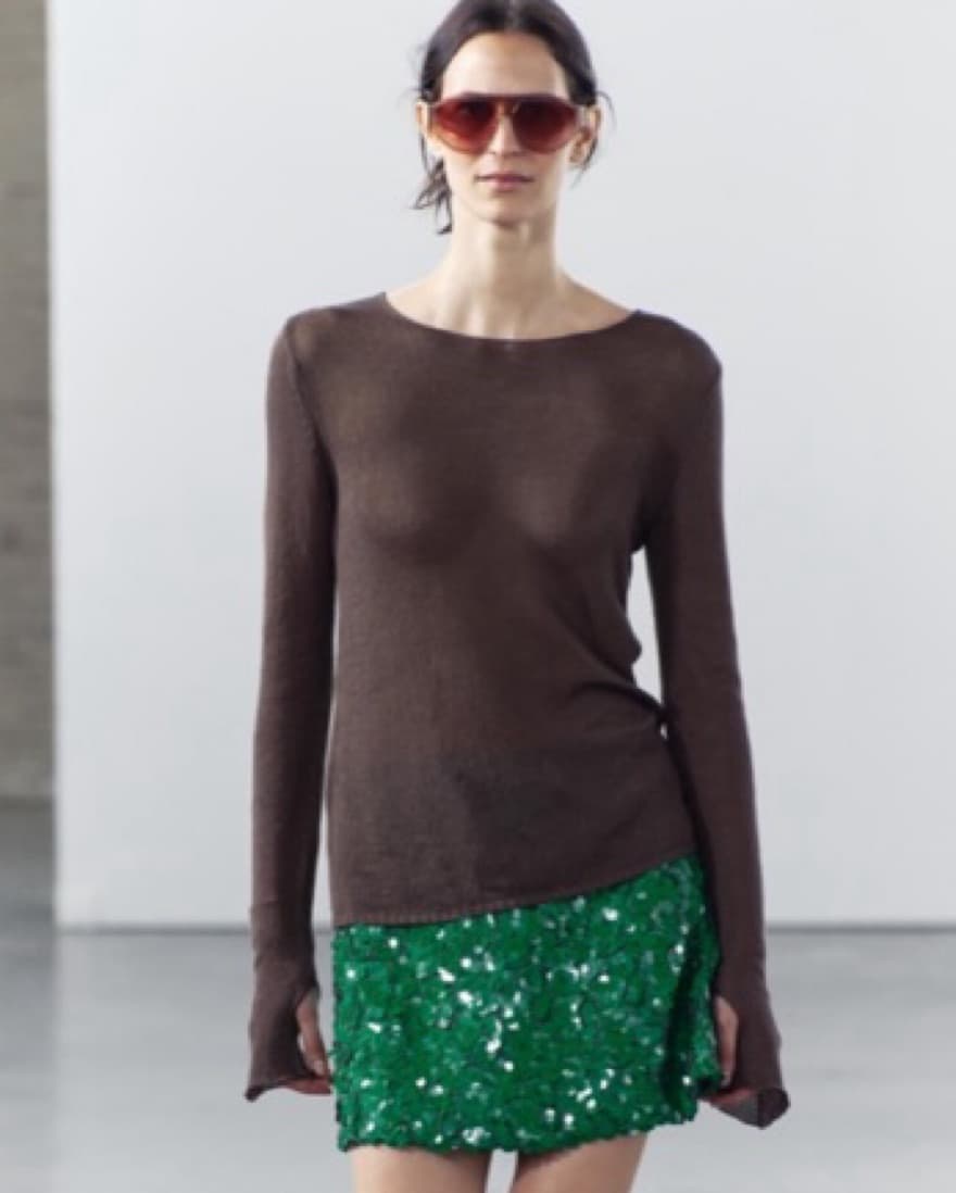 Zara Sequin Mini Skirt - Image 2