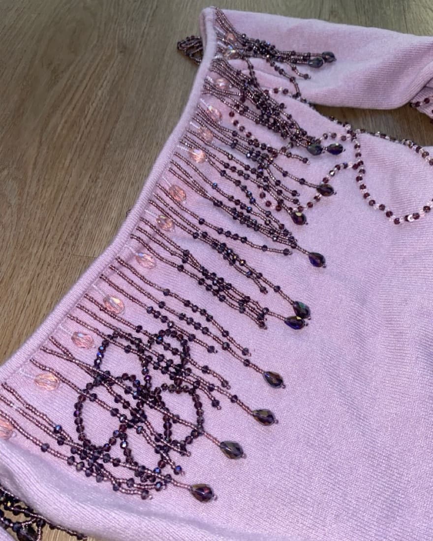 Danielle Guizio Daphne Beaded Pink Dress - Image 2