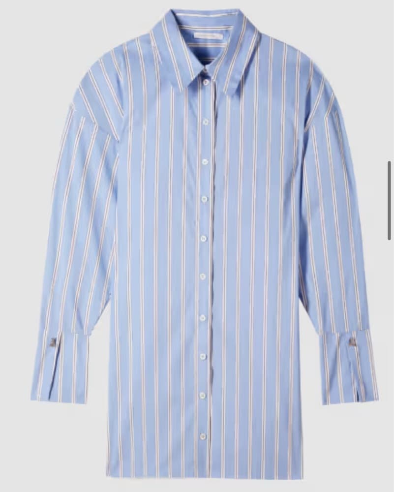 PATRIZIA PEPE Blue Pinstripe Shirt Dress - Image 3