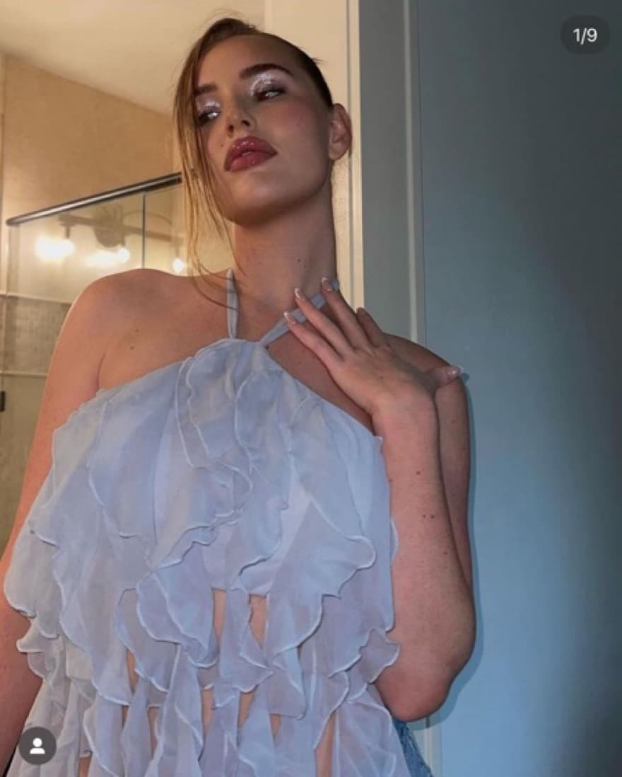 Blue Ruffle Dana Foley Top  - Image 1