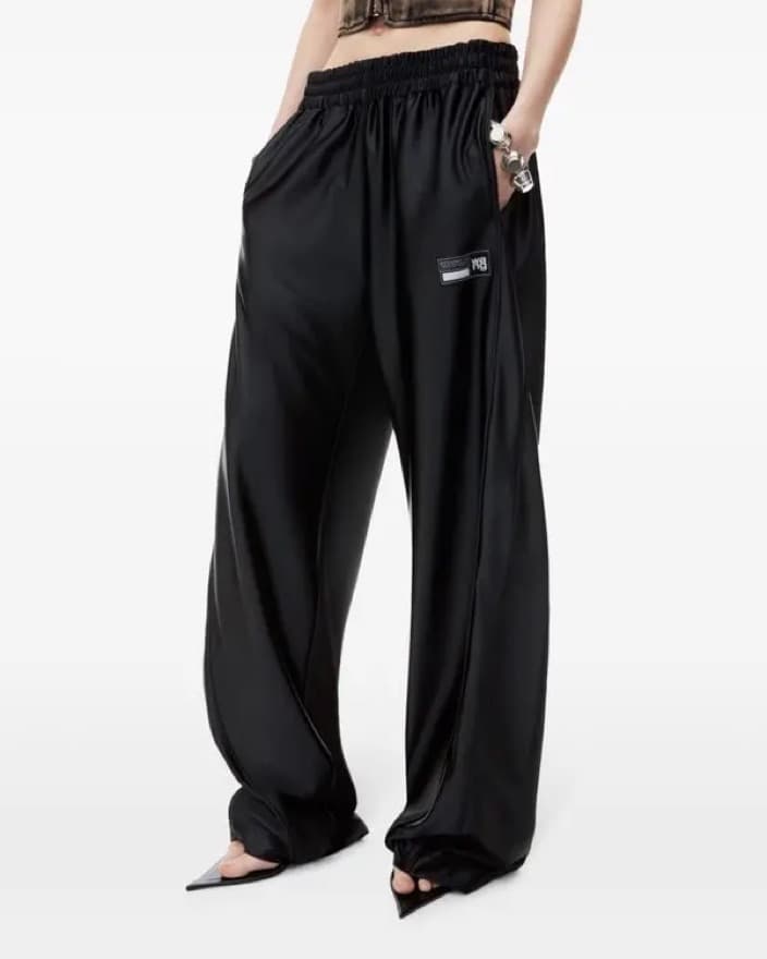 Alexander Wang Black Satin Gloss Pants - Image 3