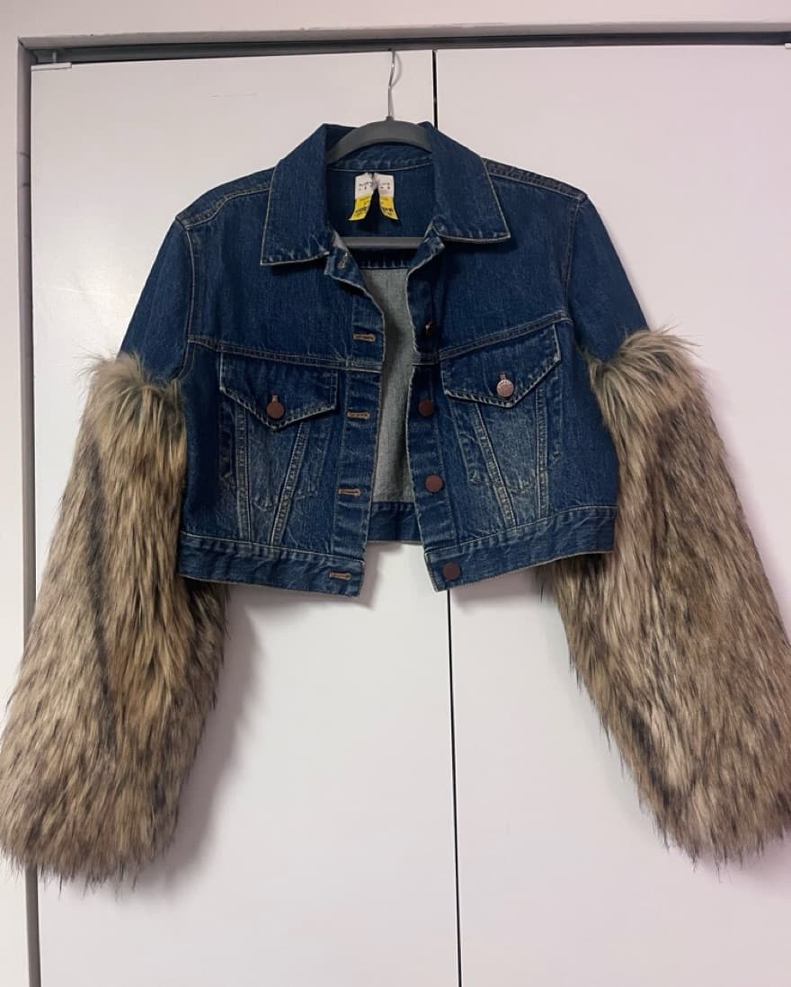 Alice & Olivia Denim/Faux Fur Jacket - Image 1
