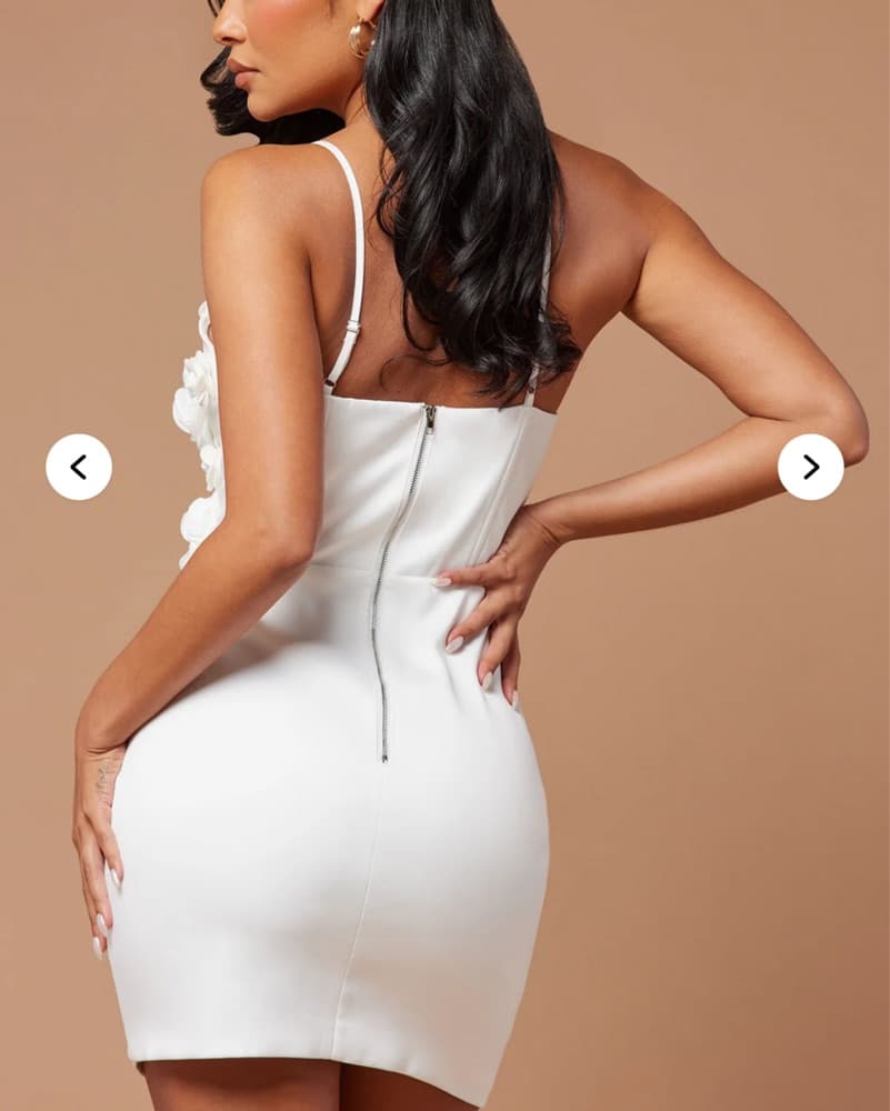 Elegant White Floral Dress - Image 3