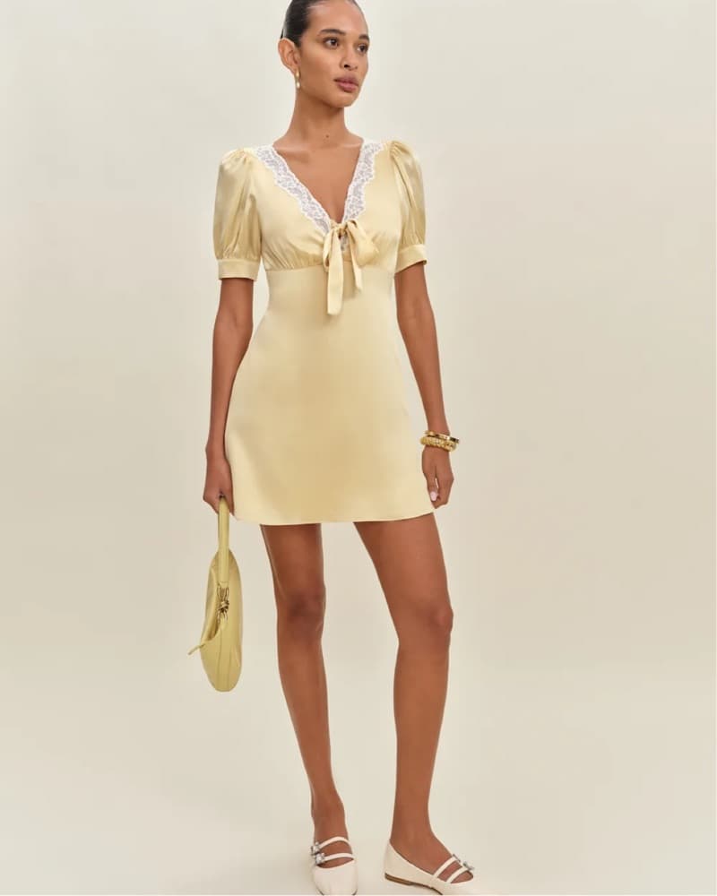 Yellow Avin Silk Dress - Image 2
