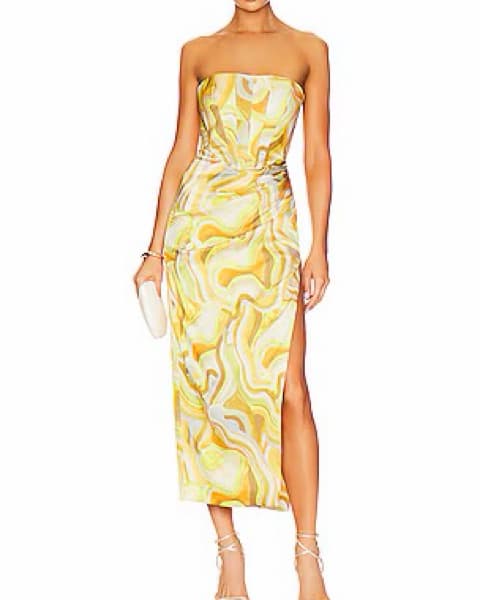 Yellow/colorful Swirl Midi/maxi Dress - Image 1