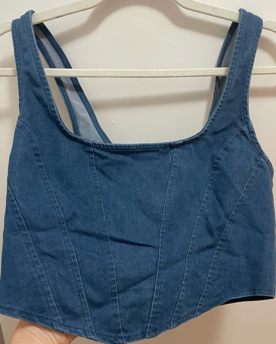 Superdown Denim Crop Top - Image 2