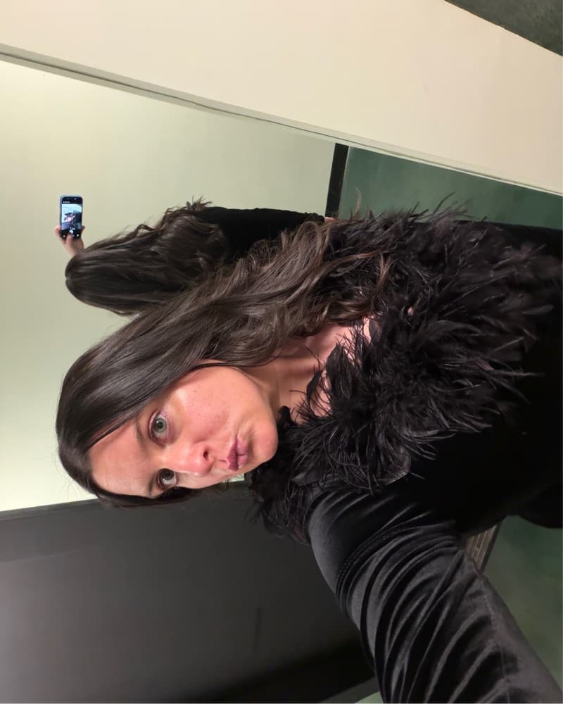 Vintage ostrich Feather Trim Black Shirt - Image 3