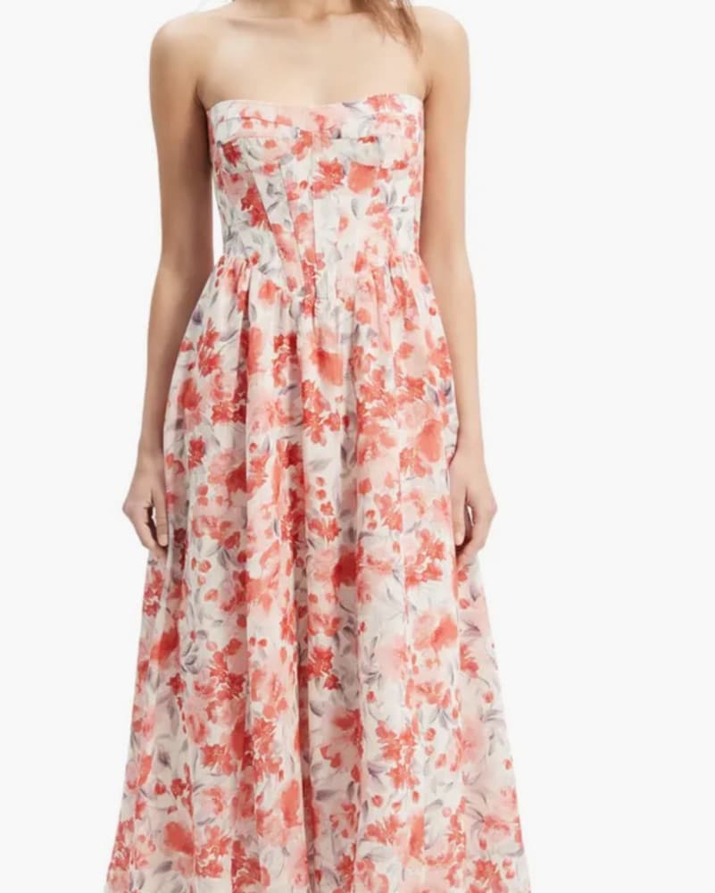 Lola Floral Corset Dress Bardot - Image 1