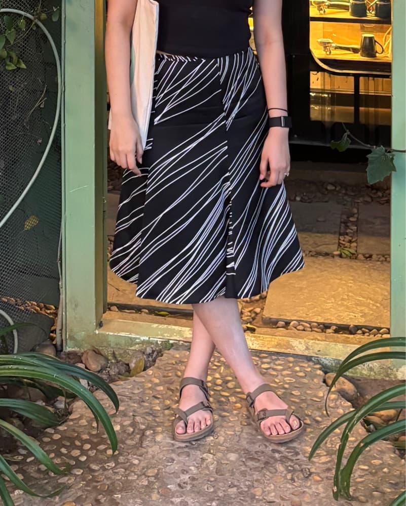 Valerie Stevens Striped Midi Skirt - Image 1