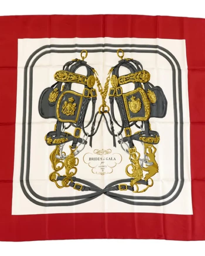 Red Hermes Scarf - Image 1