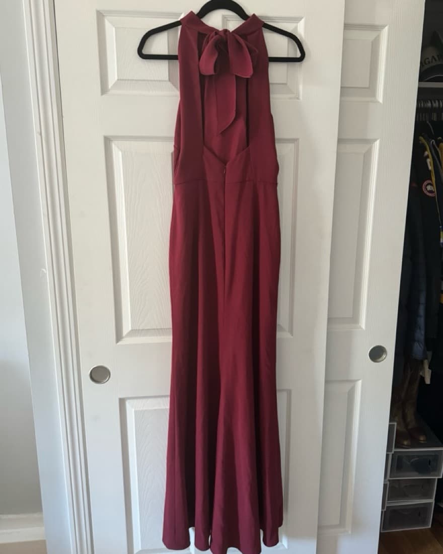 Jenny Woo Halter Tie-Back Maxi Dress - Image 6