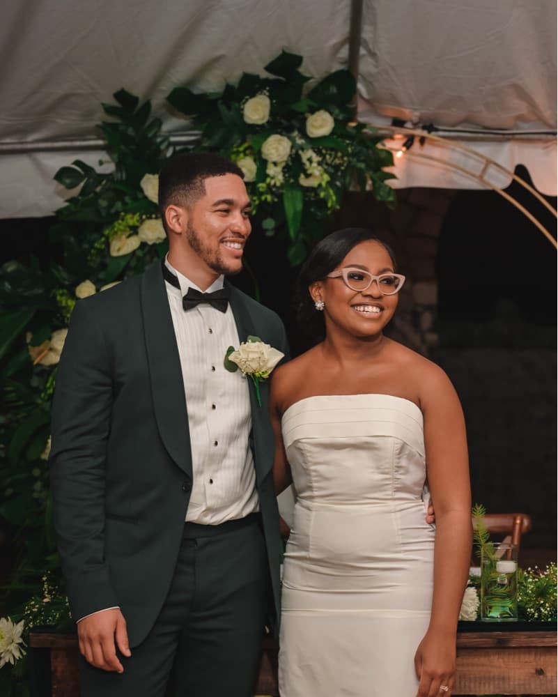 Elegant White Satin Gown - Alexia Maria - Image 1