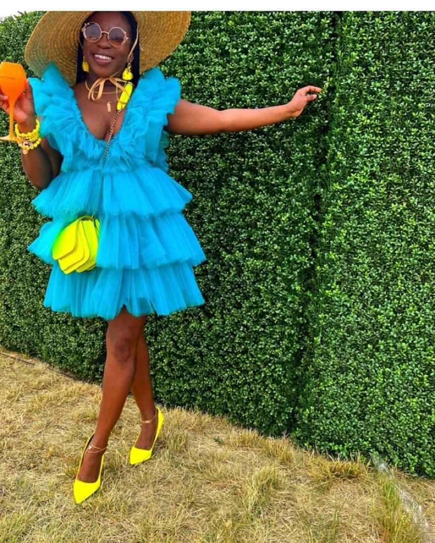 Vibrant Teal Ruffle Dress  - Image 3