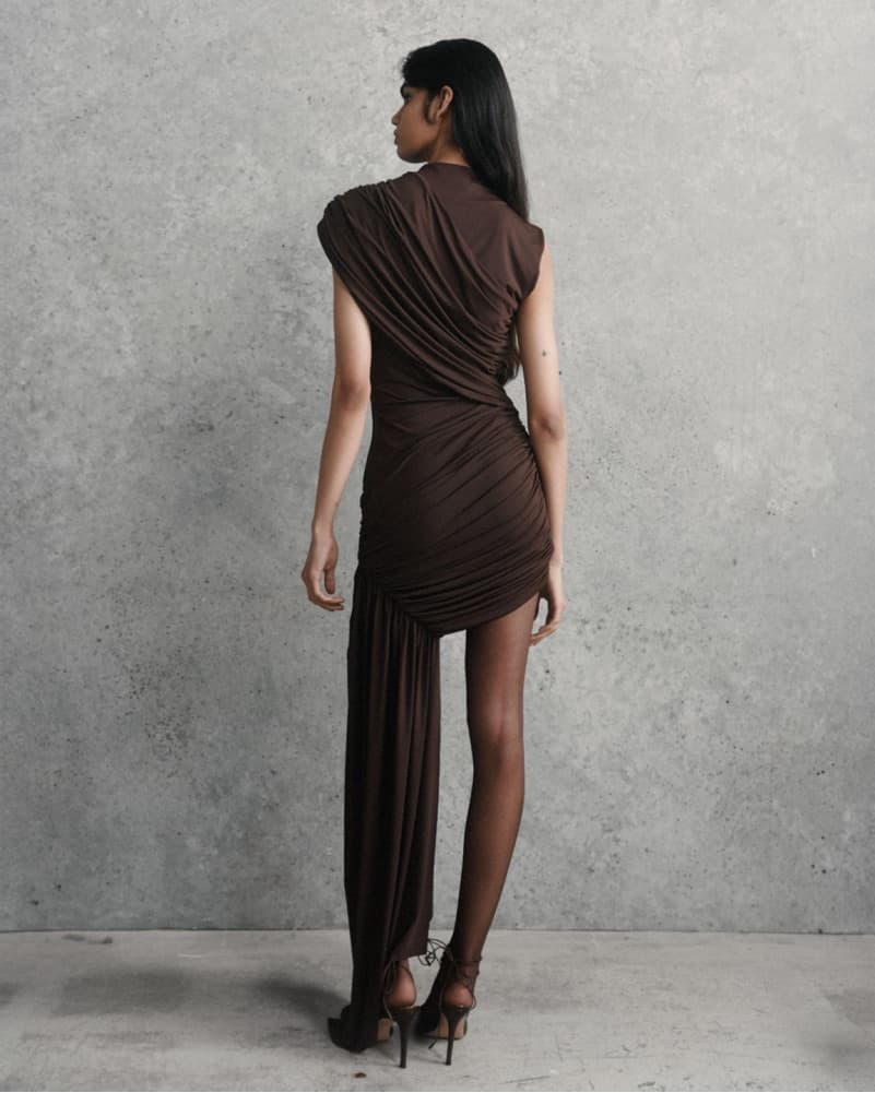 De La Vali Ravenna Mini Dress in Brown - Image 3