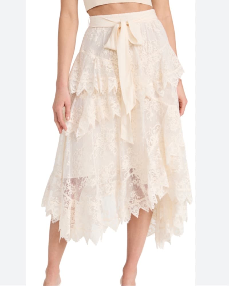 Zimmerman Lace Assymetrical Midi Skirt - Image 3