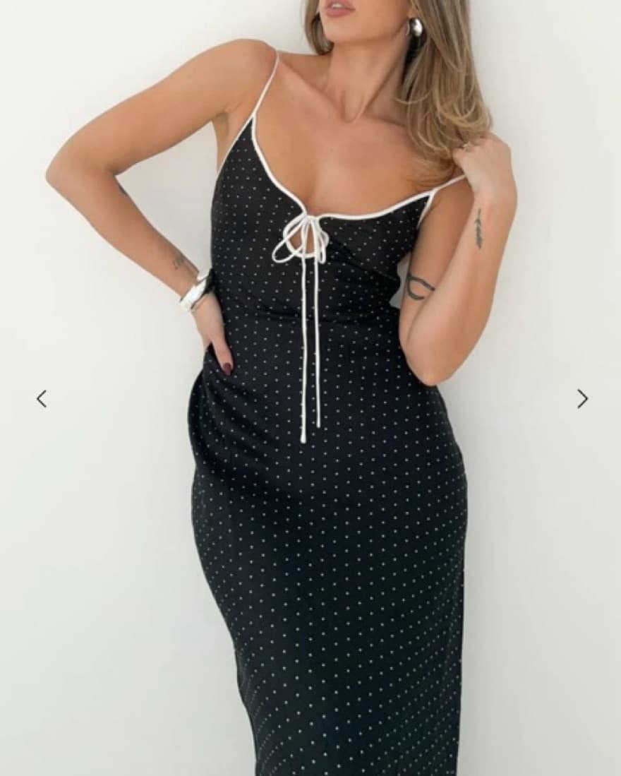 Rumored Black & White Polka Dot Dress - Image 2