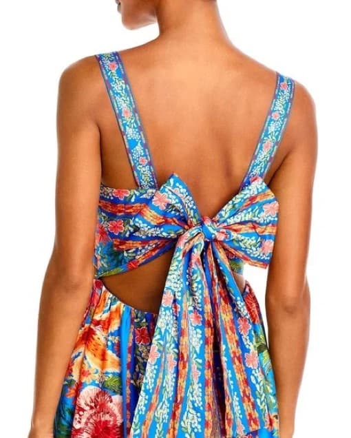 Farm Rio Blue Stitched Garden Maxi Dress - Image 2