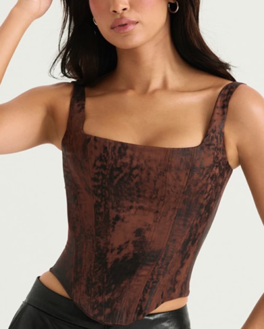 House of CB Brown Longline Corset - Image 2