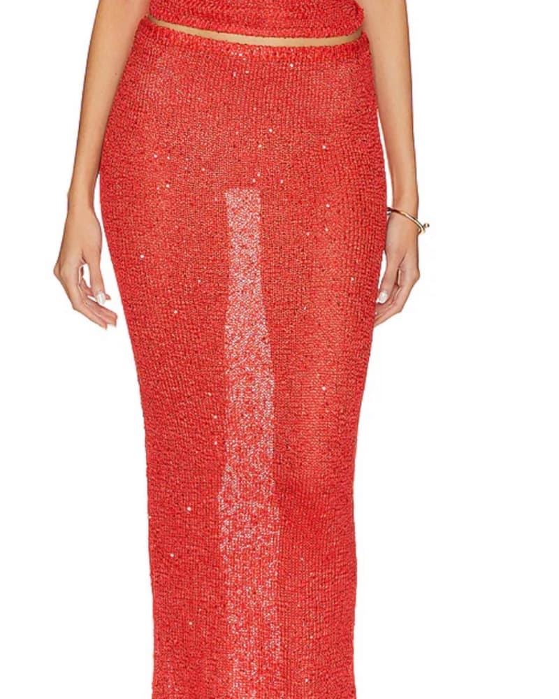Carolina Skirt in Rossa Sequin ASTA RESO - Image 5