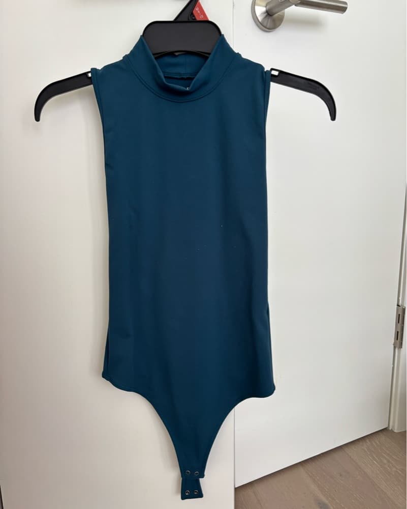 Bodysuit tank top blue collar blouse shi - Image 1