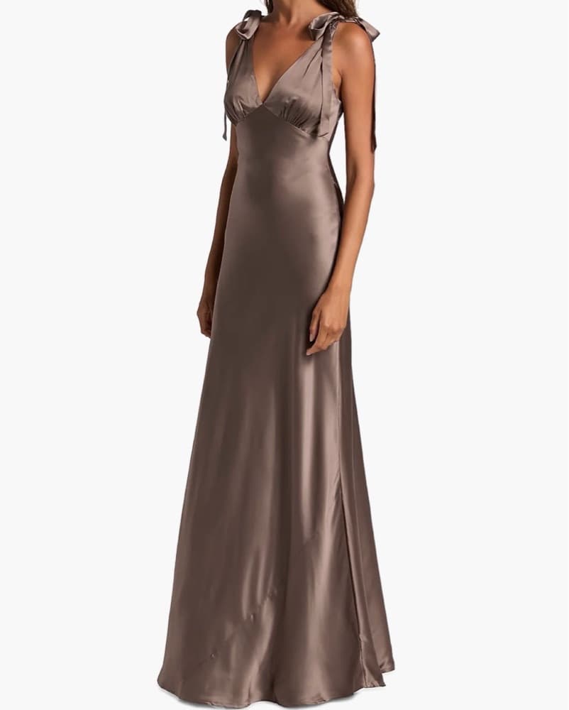 Reformation Pernille Silk Tie-Strap Dres - Image 2