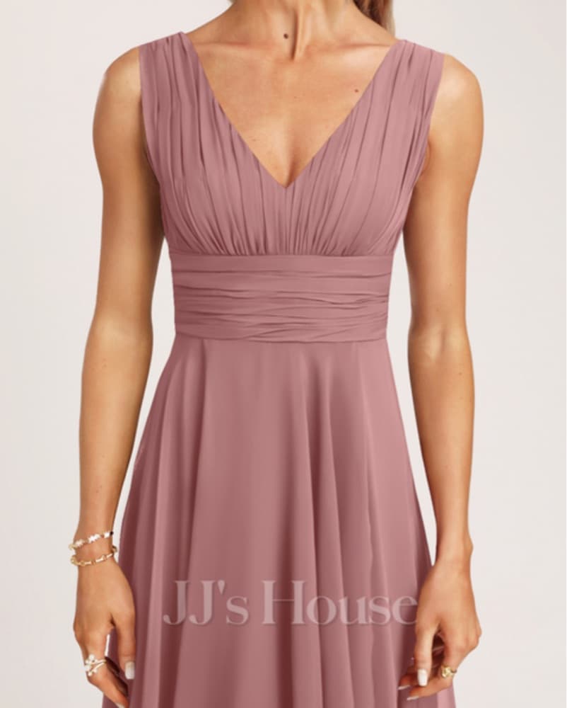 JJs House A-Line V Neck Chiffon Dress  - Image 3