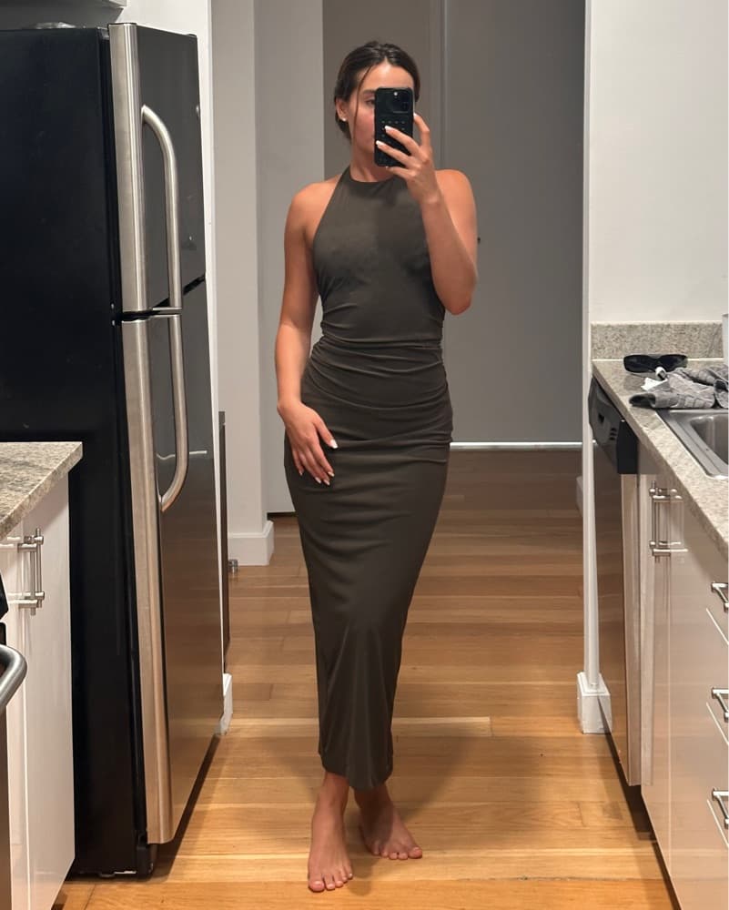 Brown Fitted Dress - Image 1
