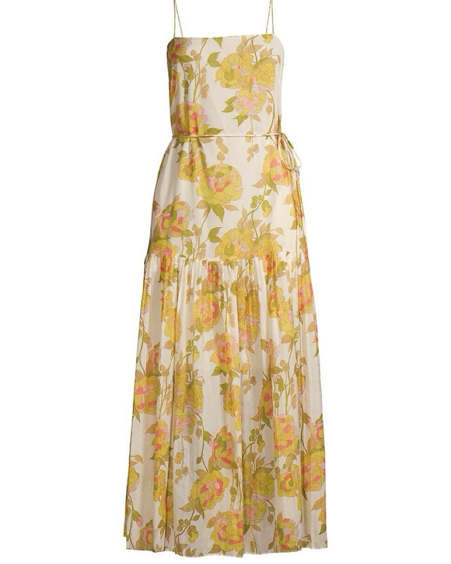 Rebecca Taylor Peony Tiered Midi Dress - Image 1
