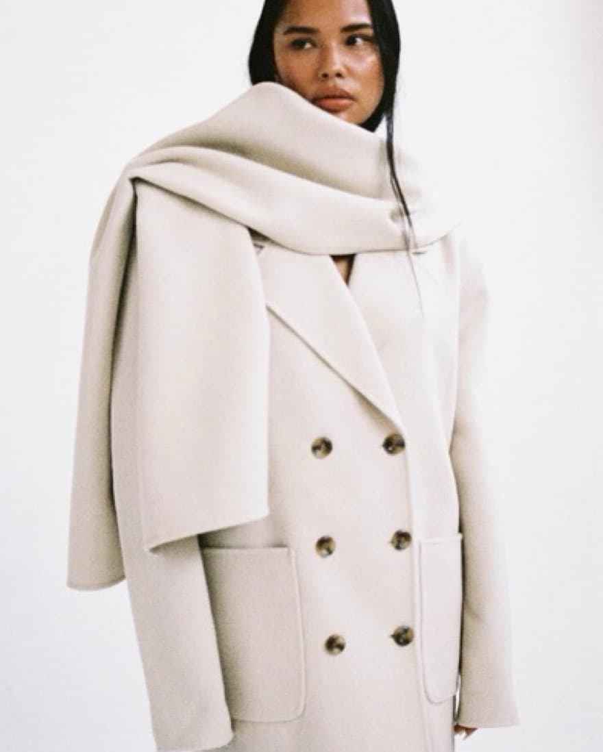 Helsa Long Coat With Scarf  - Image 4